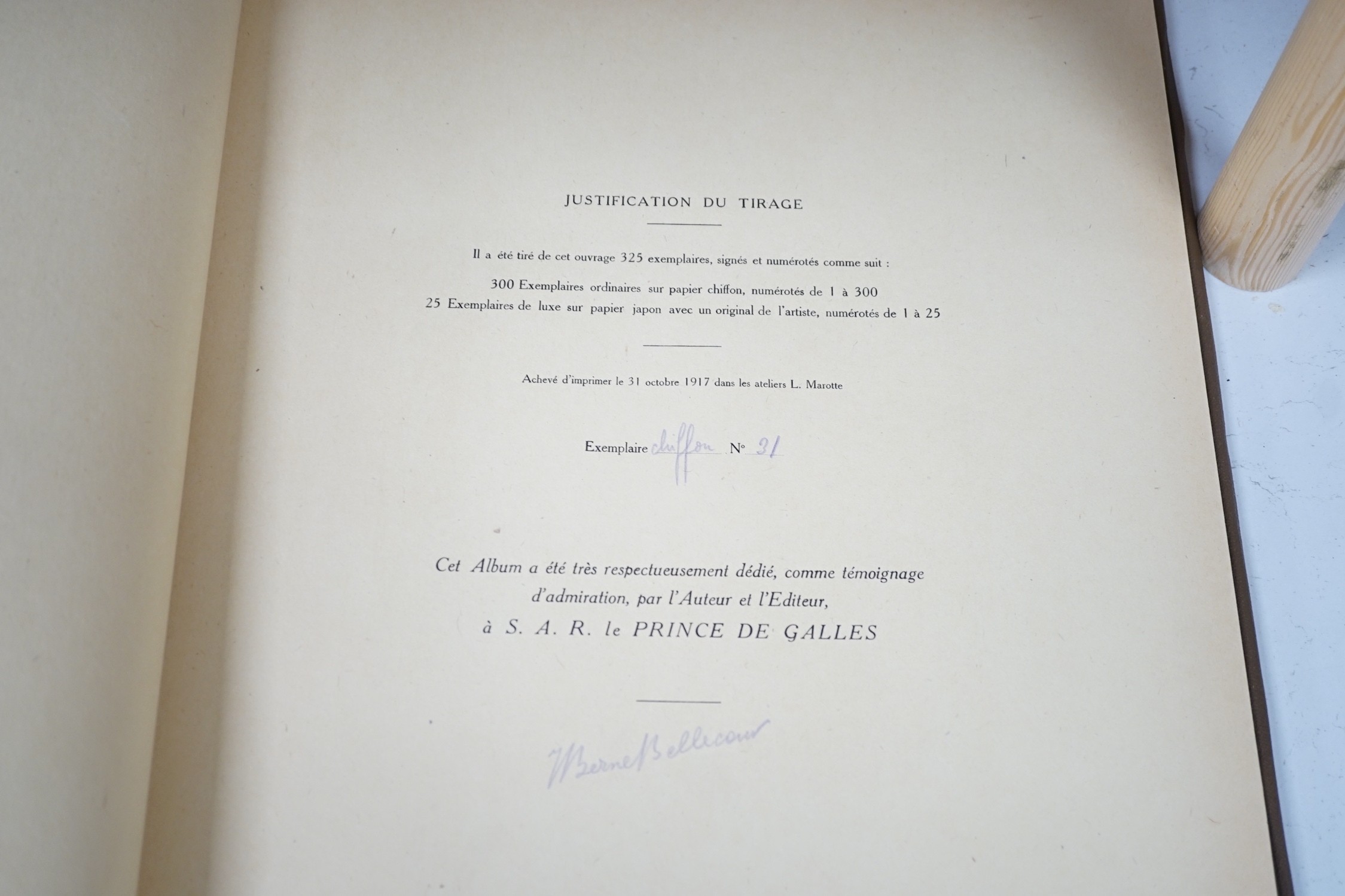Berne-Bellecour, J. - Dans les Lignes Anglaises, signed limited edition no.31, in original folio case